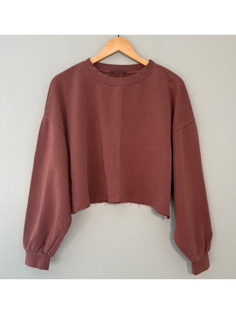ZARA Brown Cropped Pullover Sweater - Women's Medium